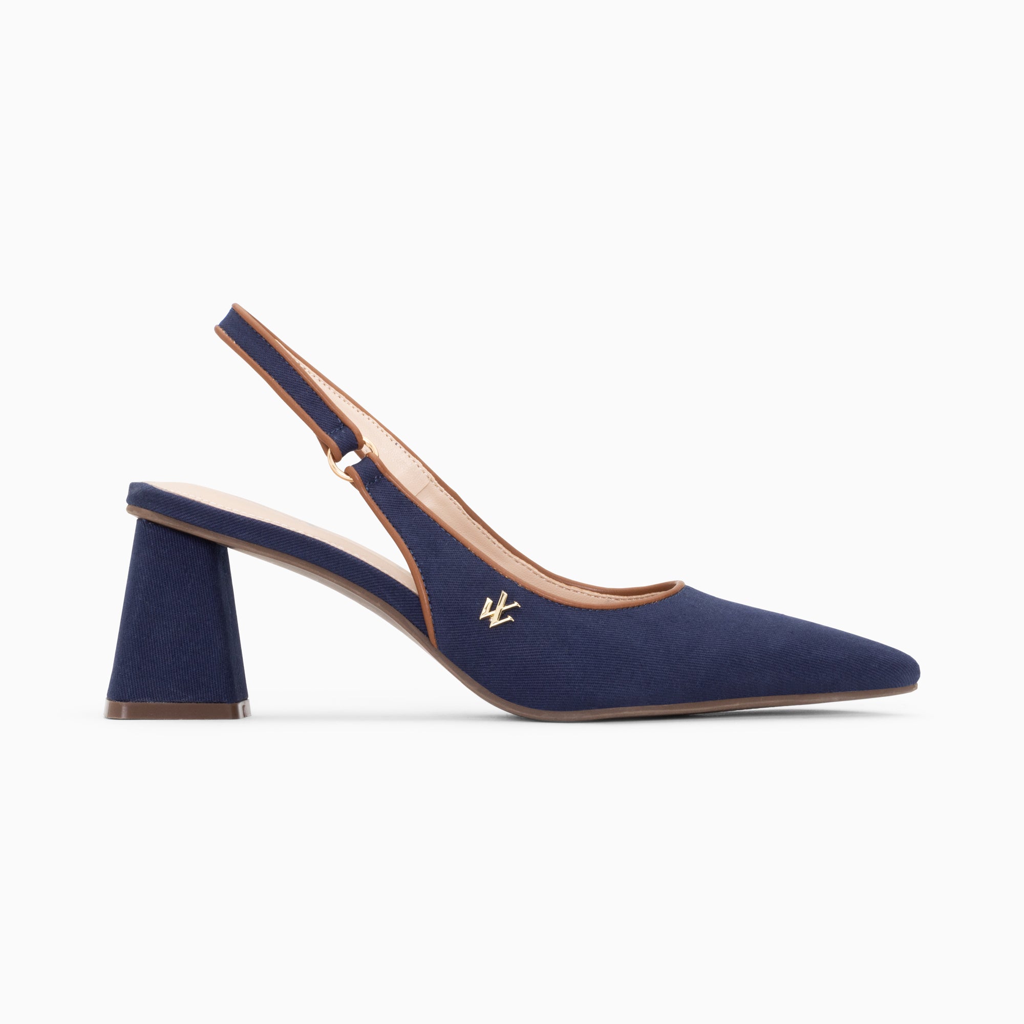 Escarpins-Escarpins slingback Lara marine à bout pointu
