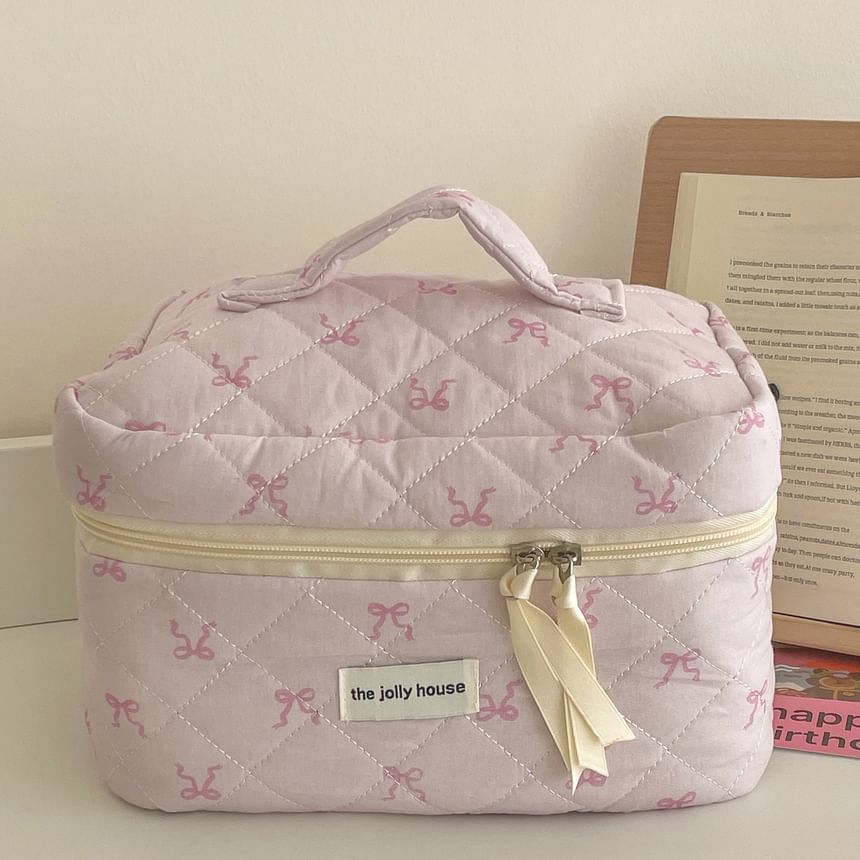 ZenlyHabit - Stoffen etui / make-uptas / clutch met strik