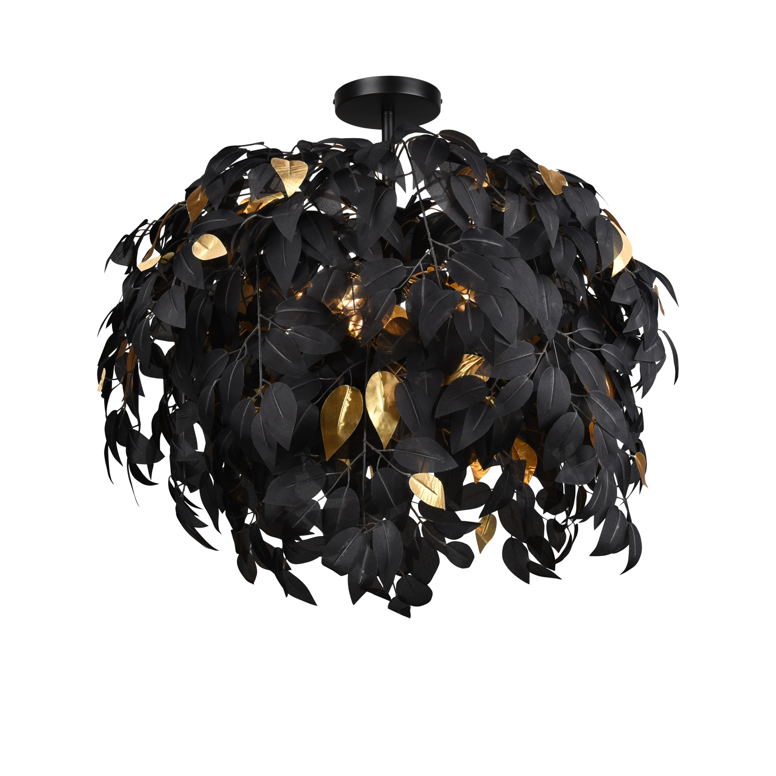 Deckenleuchte - schwarz-gold - Kunststoff - 58 cm hoch