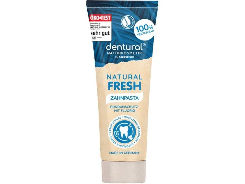happybrush Zahnpasta Natural Fresh 75 ml Vegane Zahnpasta