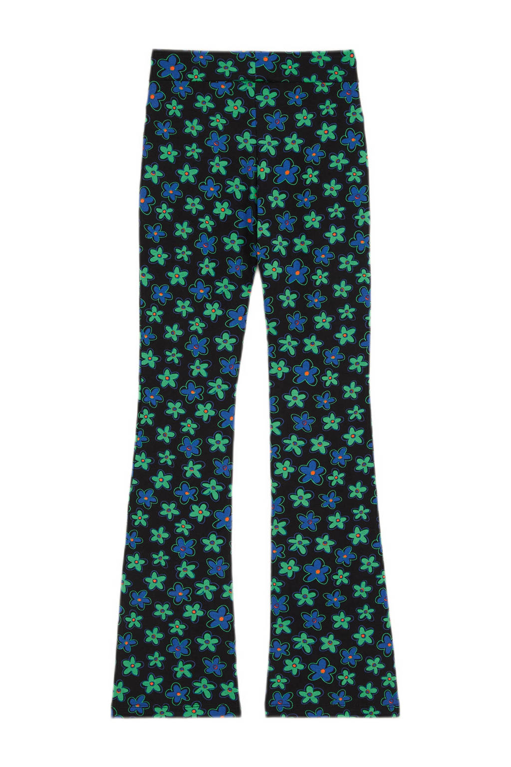 WE Fashion broek met all over print paradise green