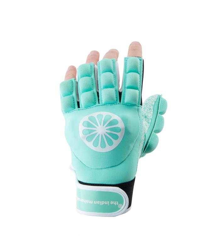 The Indian Maharadja Glove shell/foam half finger (left)-mint Hockeyhandschoen