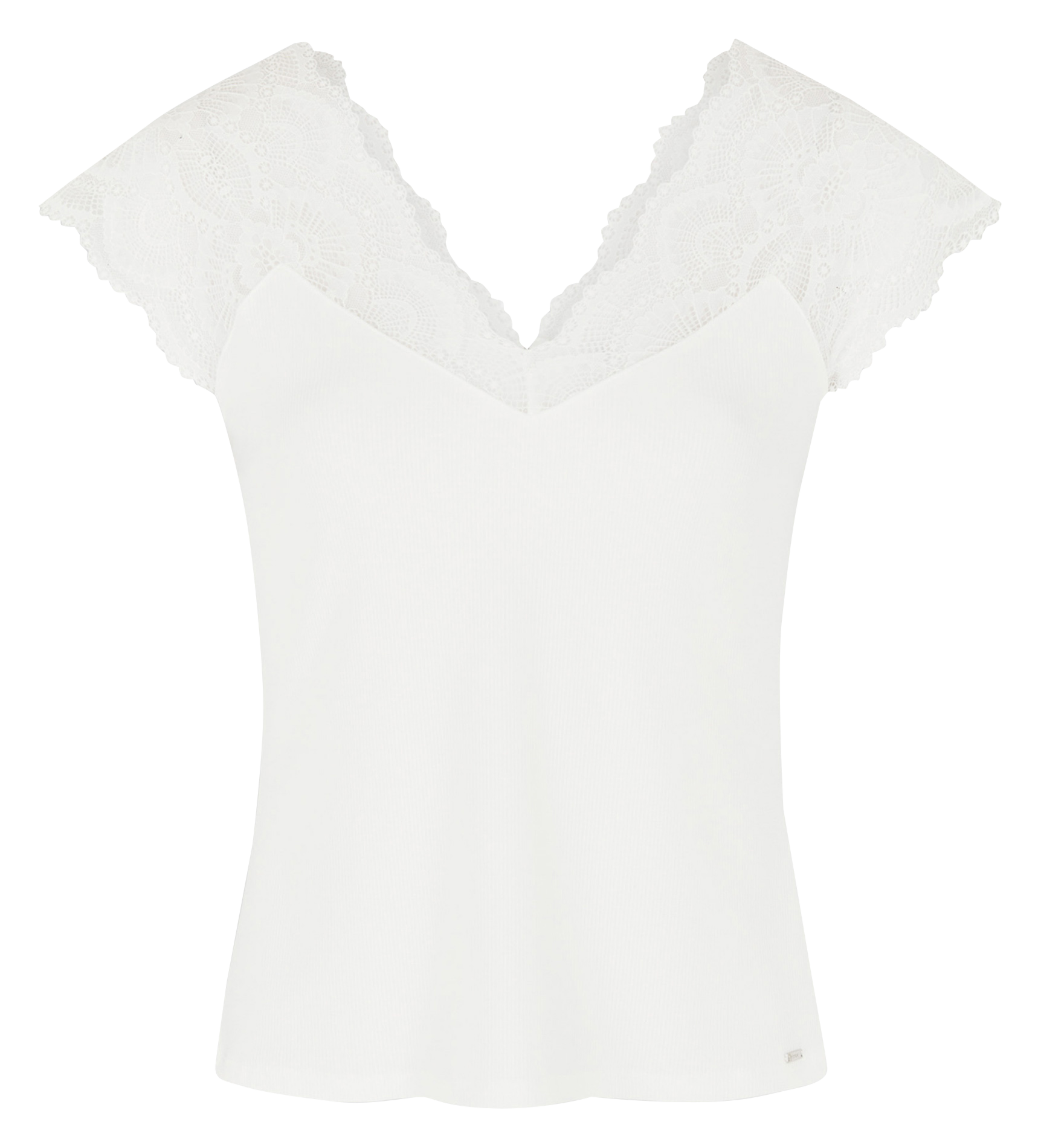 DELO - Top manches courtes à dentelle | Blanc