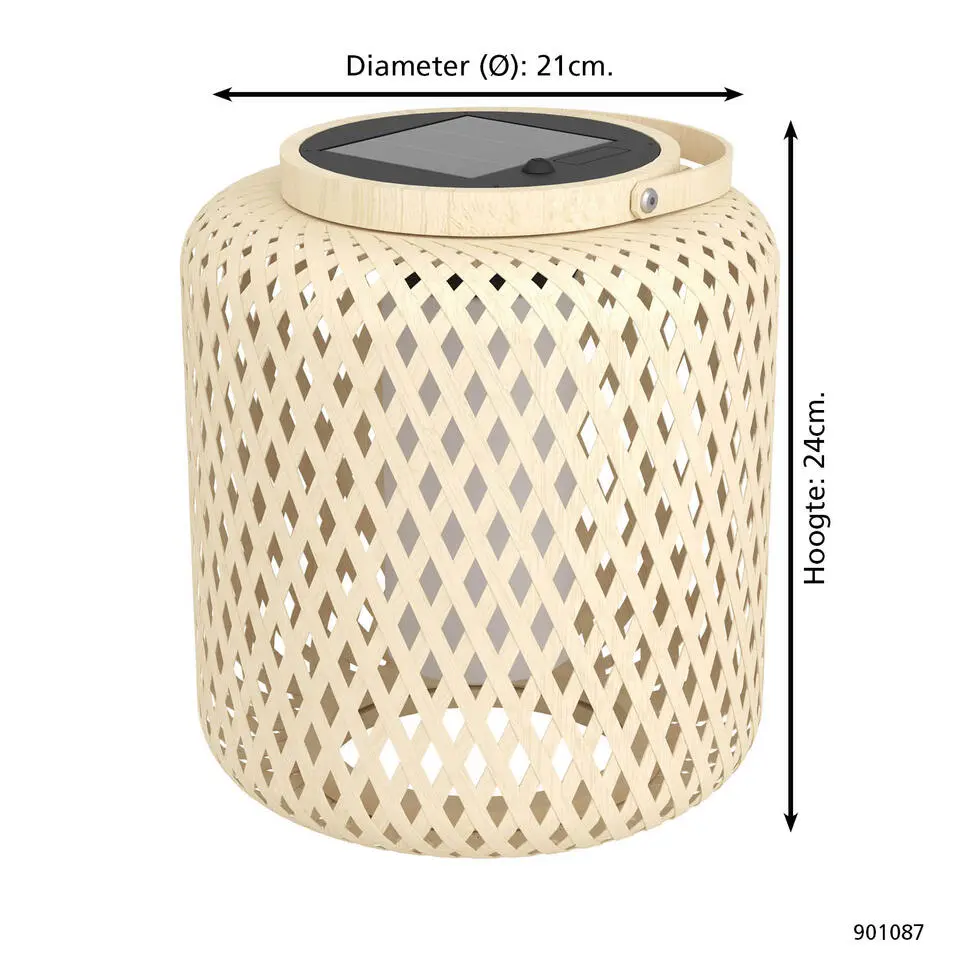 EGLO Marliano Solar Tafellamp - 24 cm - Bruin/Zwart/Wit