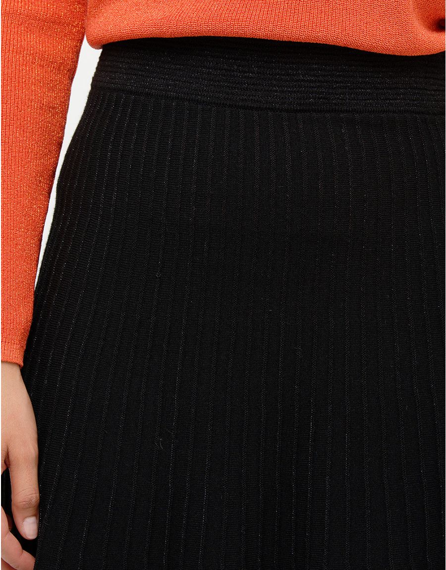 Jupe plissée maille noire