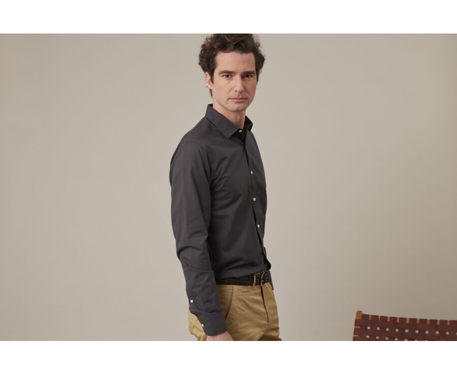 Chemise coton lin Charbon - SILBERT
