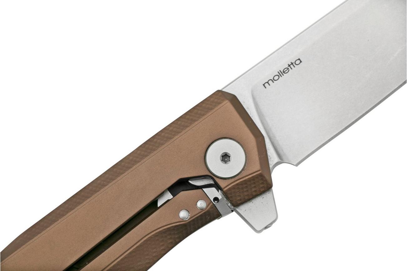 LionSteel Myto MT01A ES Brown Aluminium, Satin zakmes, Molletta design