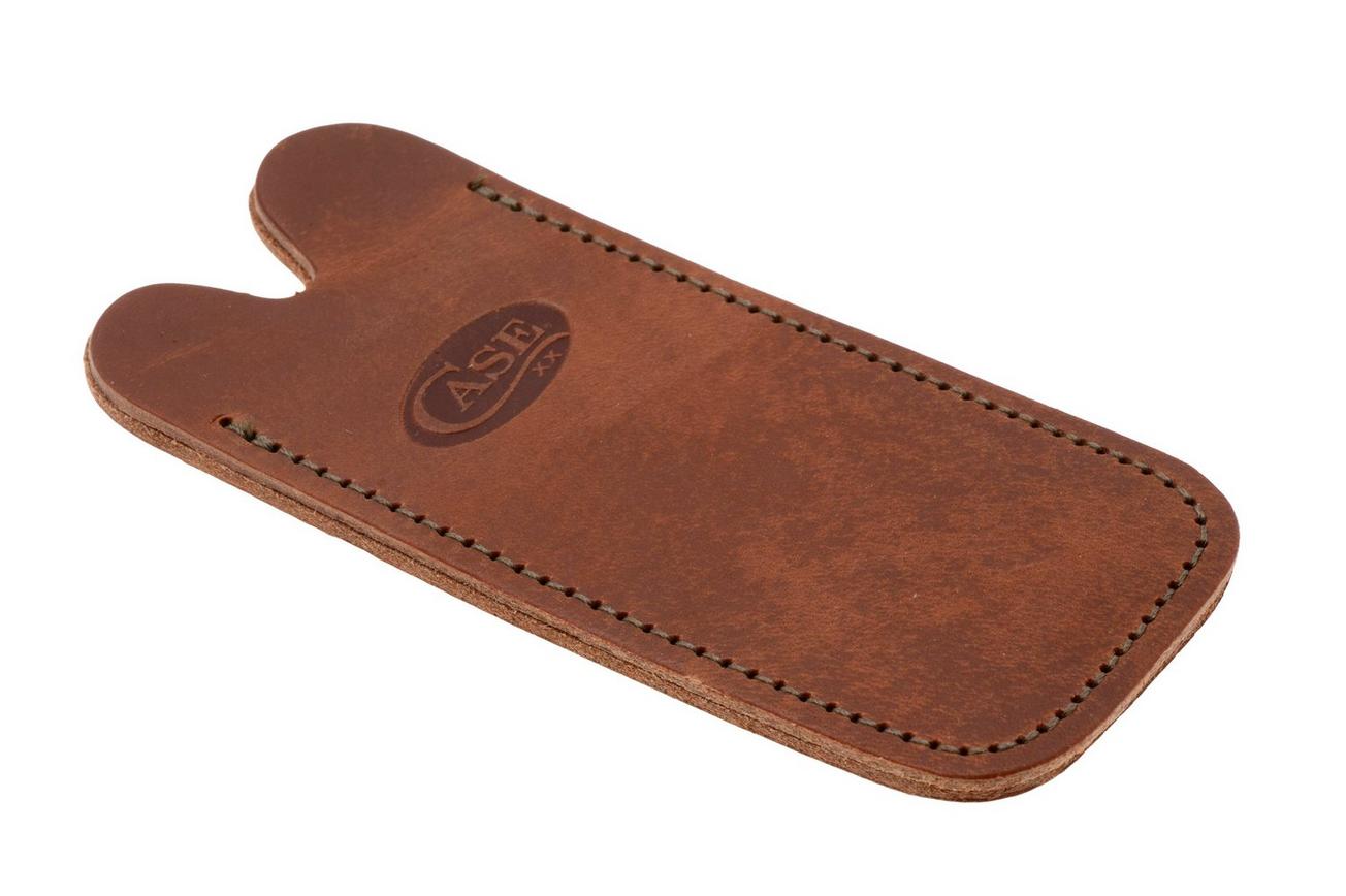 Case Knife Slip 41410 Embossed Genuine Brown Leather, lederen foedraal