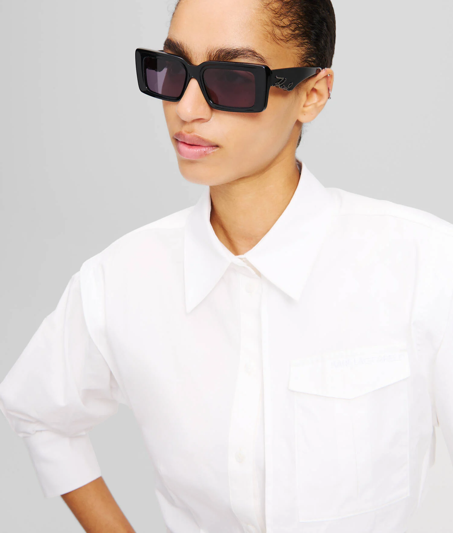 LUNETTES DE SOLEIL AVEC LOGO DÉCOUPÉ KARL SIGNATURE - Noir