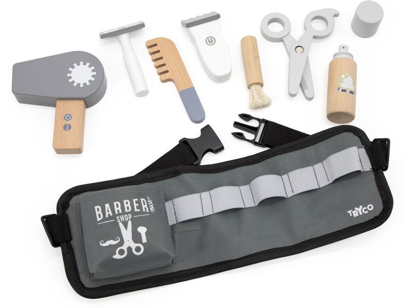 Tryco Friseurset Barber-Spielset aus Holz