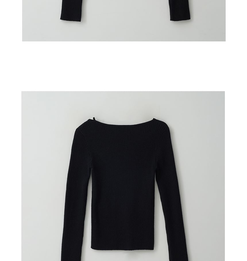 rolarola - Asymmetrische top met ribbreisel (zwart)