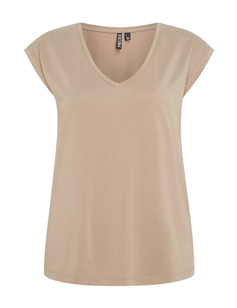 PIECES T-SHIRT BASIQUE KAMALA SILVER MINK