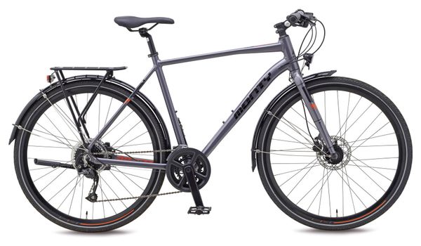 Vélo de Ville Monty Rock Shimano Altus 9V 700 mm Argent / Orange 2022