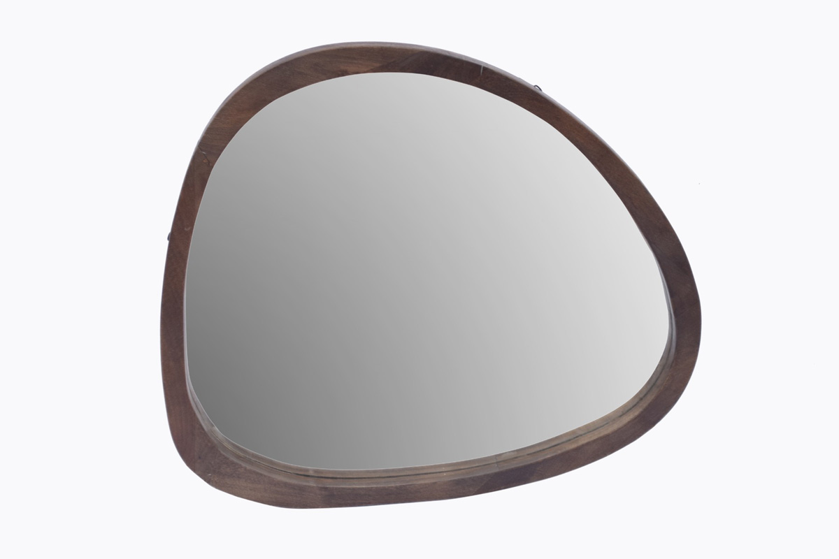 Livingfurn Joy wandspiegel 80cm donkerbruin
