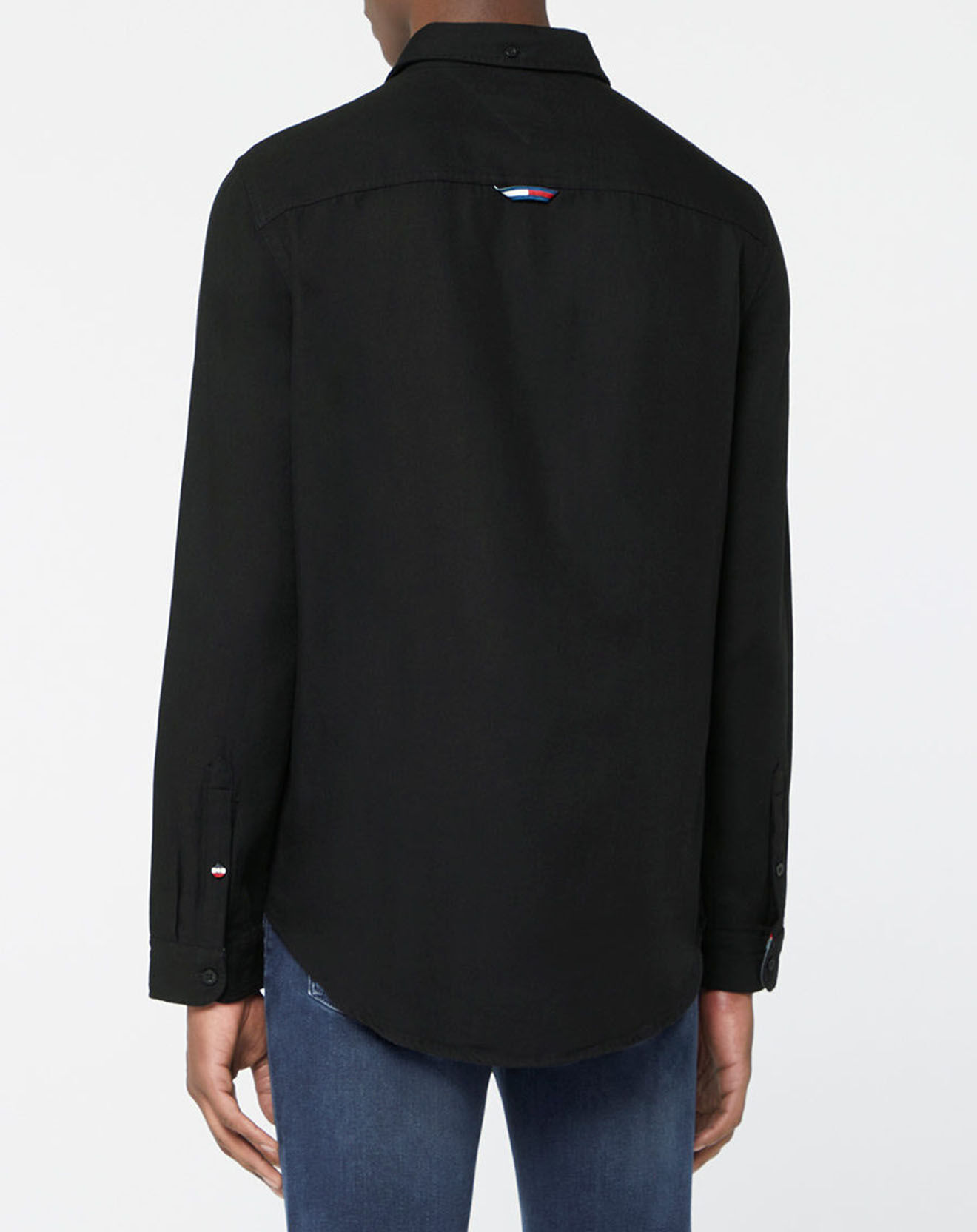 Tommy Jeans Chemise droite Tencel Mini Flag noire