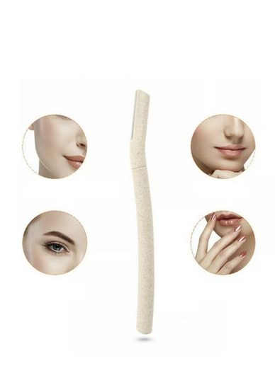(3er Set) Biologisch Abbaubare Augenbrauen Trimmer Gesichtshaar Rasierer (Umweltfreundlich) - Braun