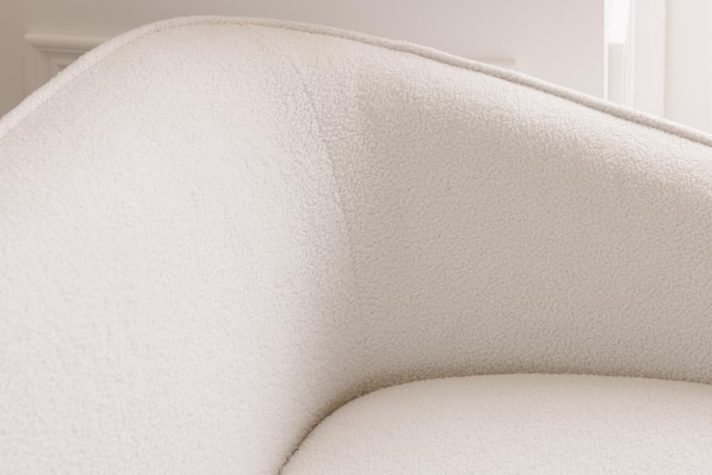 riess-ambiente.de Design 3er Lounge Sofa Diva 205cm weiß Bouclé 3-Sitzer Metallfüße Gold