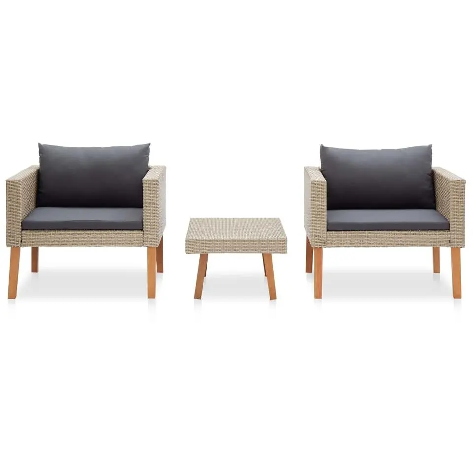 vidaXL - Tuinfauteuils - Beige - Poly rattan