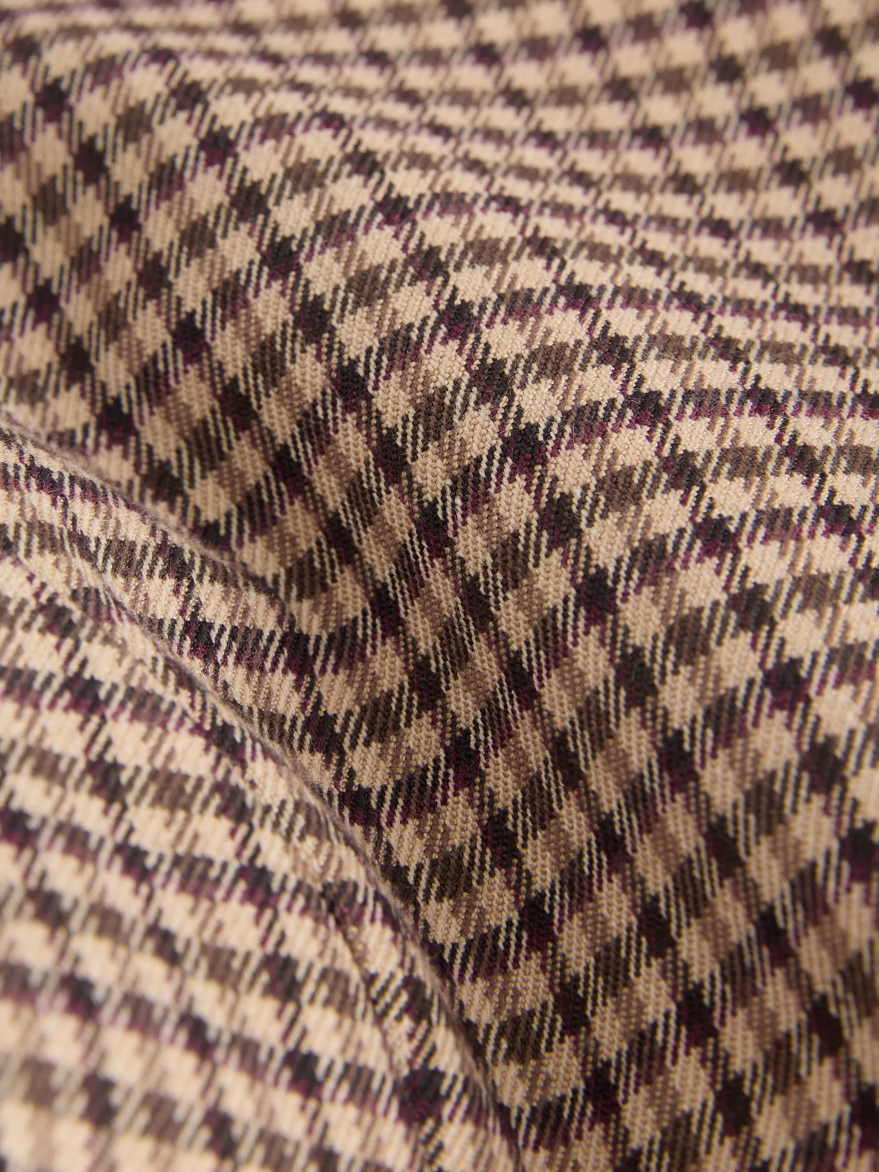 Bruin - Mini ruit blazer met Hoge hals