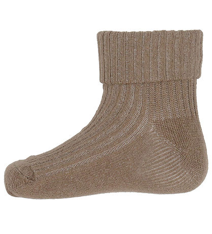 Minymo Socken - 2er-Pack - Rib - Light Taupe