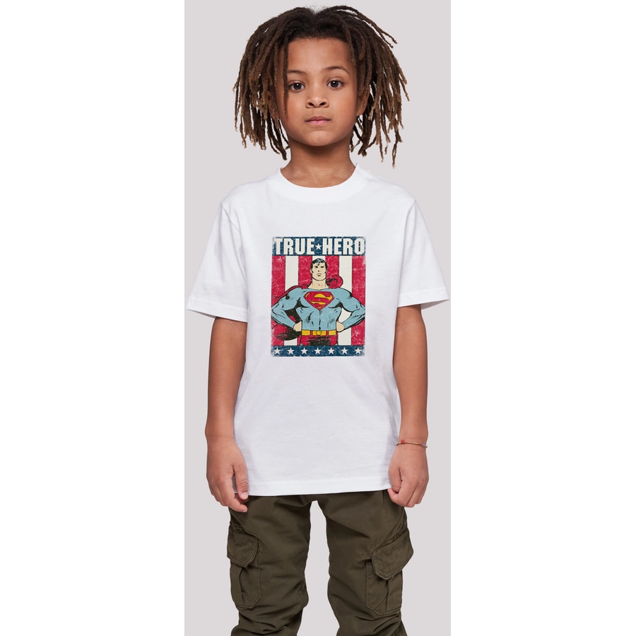F4NT4STIC T-Shirt T-Shirt DC Comics Superman True Hero Superheld weiß