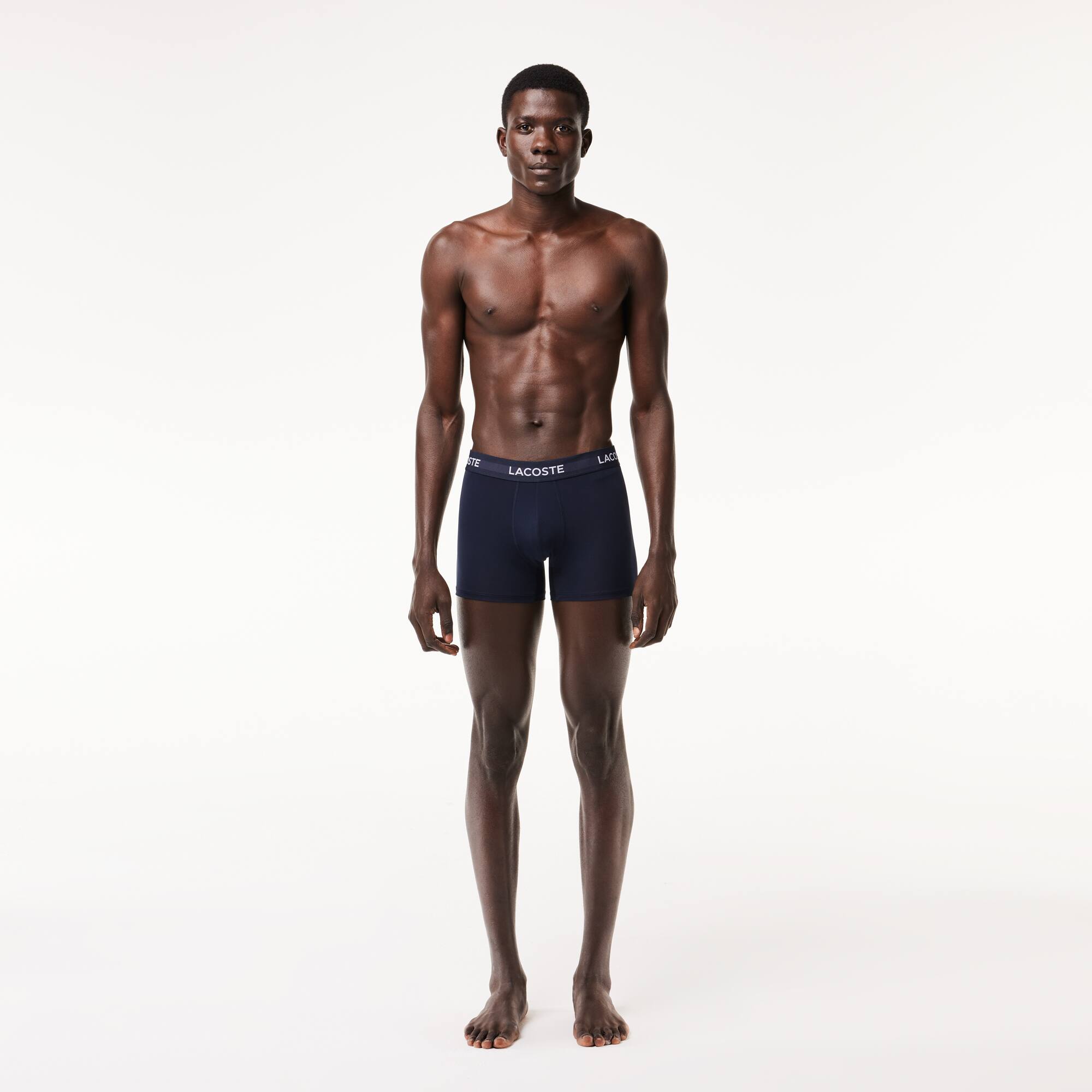 Lot de 3 boxers unis en microfibre Sous-Vêtements - Bleu - Lacoste - Homme