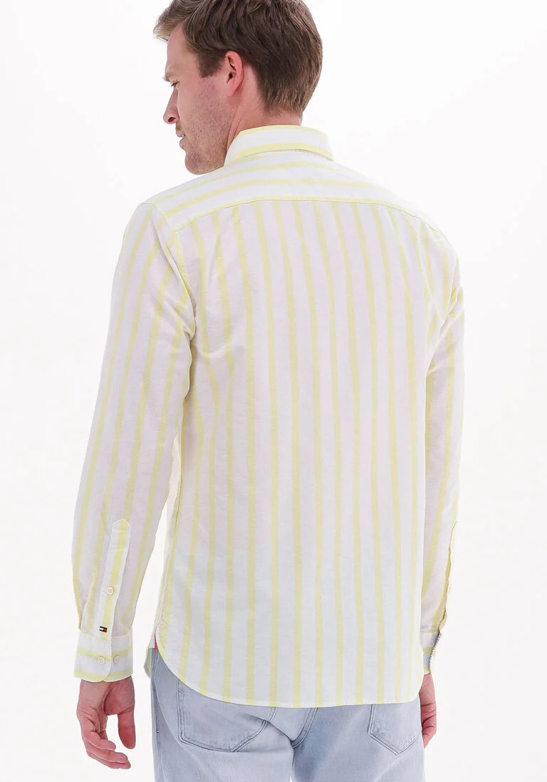 TOMMY HILFIGER gele tommy hilfiger casual overhemd bold oxford stripe rf shirt
