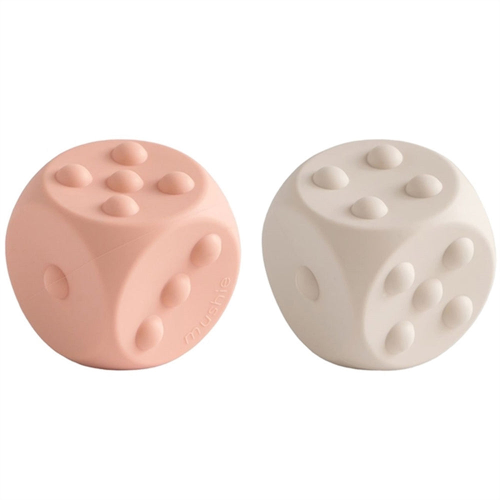 Køb Mushie Silikone Terning 2-pak Blush/Shifting Sands