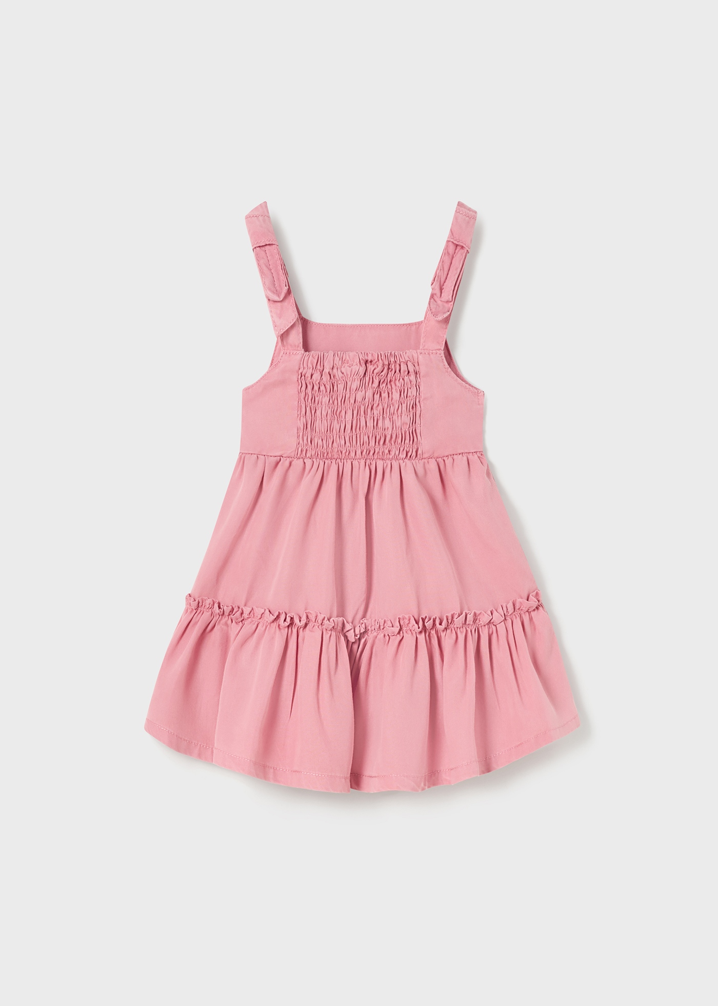 Vestido jeans fluido para bebê, confeccionado em TENCEL™ Lyocell.