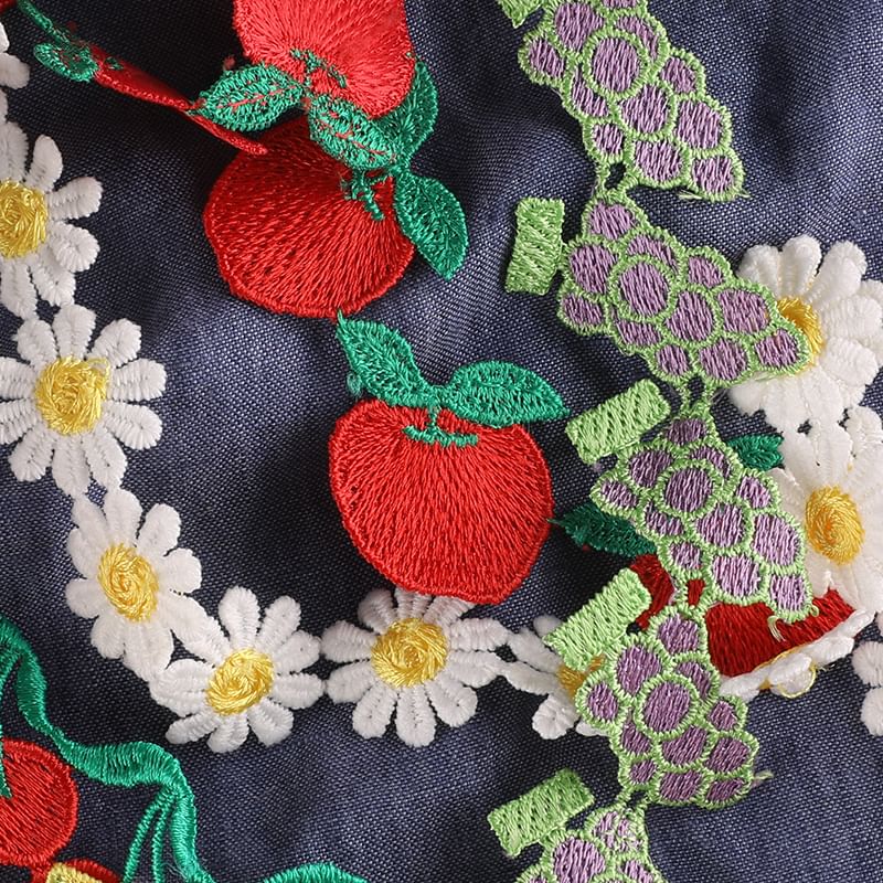 Embroidery Kingdom - Fruit / Bloemen / Hart Geborduurde Applicatie Patch Riem (Diverse Ontwerpen)