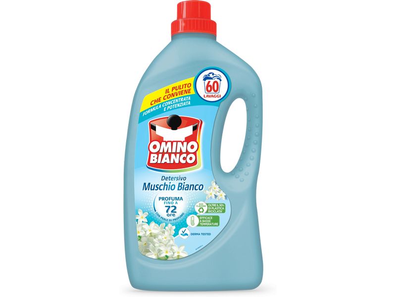 Omino Bianco Flüssigwaschmittel Muschio Bianco 2.4 l Flüssigwaschmittel reinigt gründlich, schont das Gewebe