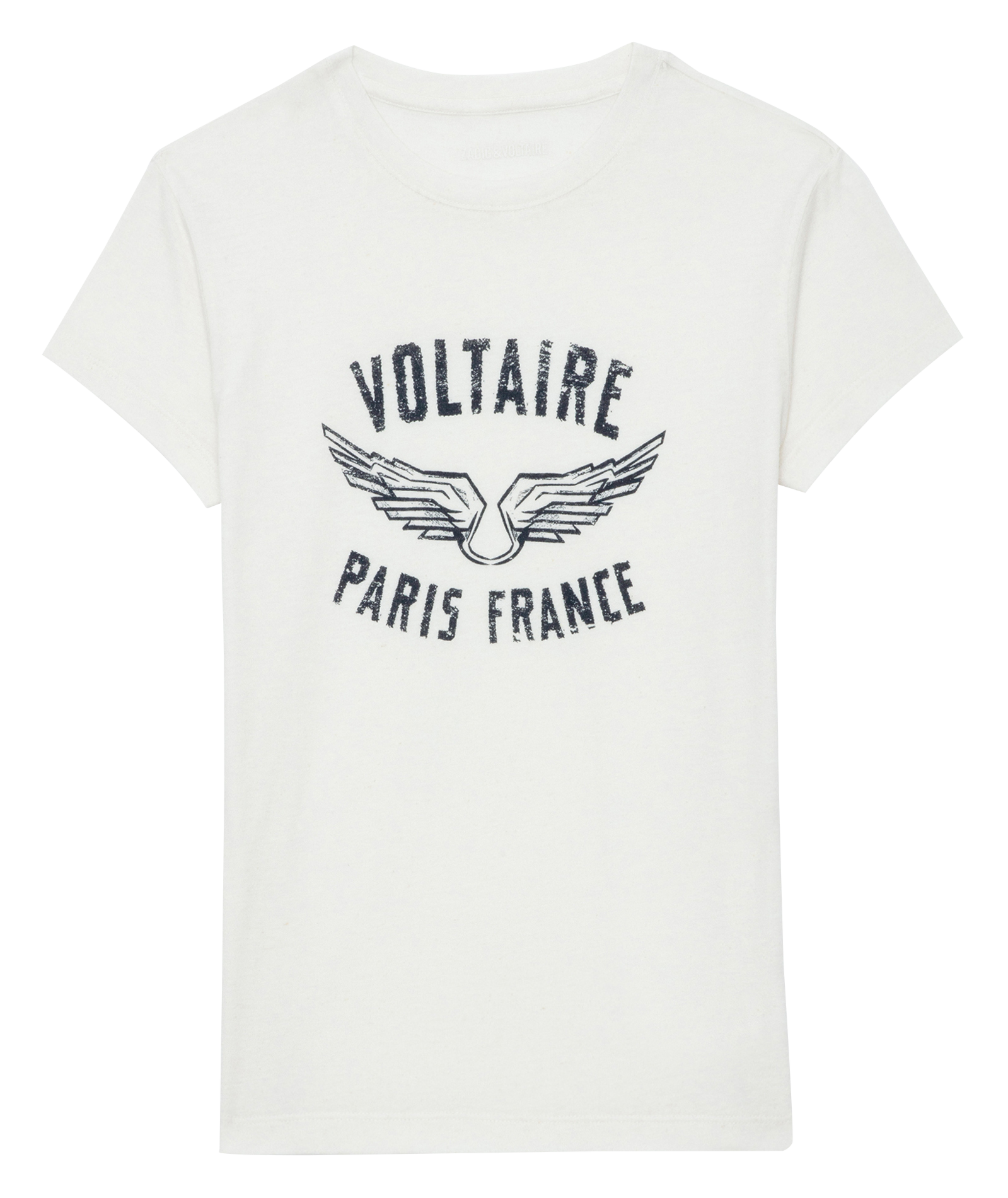 WALK - Tee-shirt col rond droit en coton lin et fibres recyclées mélangé | Blanc