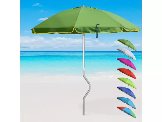 Parasol de plage 220 cm avec fixation à vis hélicoïdale Calma