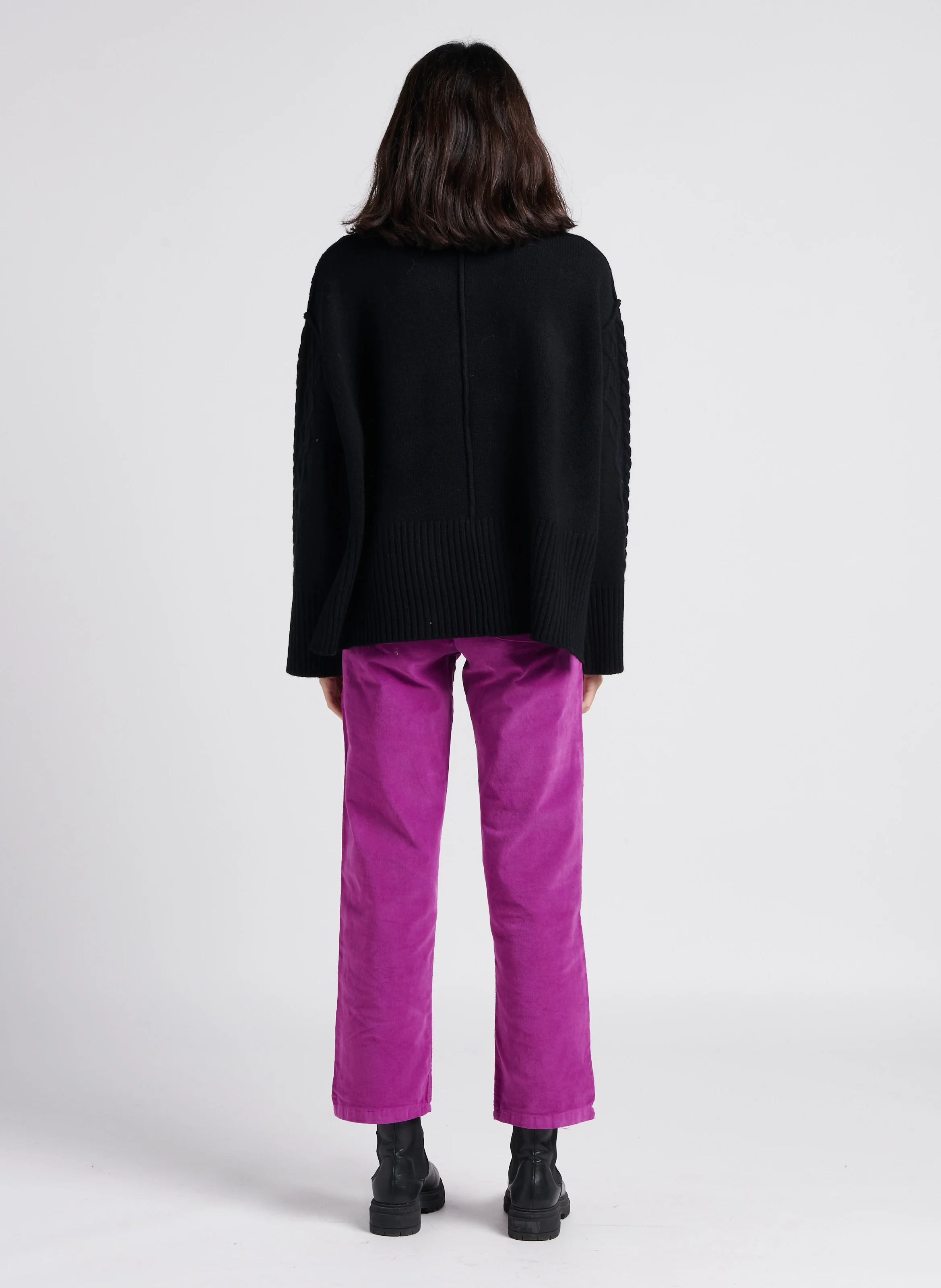 FLOW - Pantalon droit en coton mélangé| Violet
