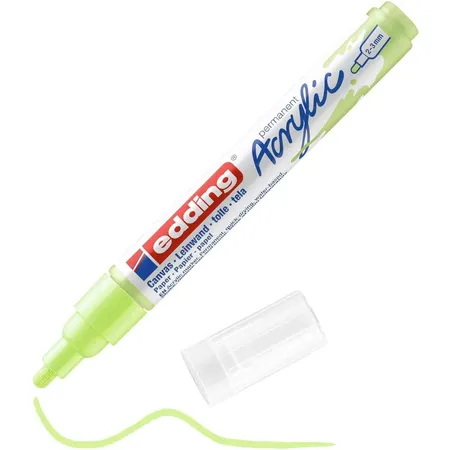 edding 5100 Acrylmarker medium - pastell-grün - 1 Acrylstift wasserfest - mittlere Rundspitze 2-3 mm
