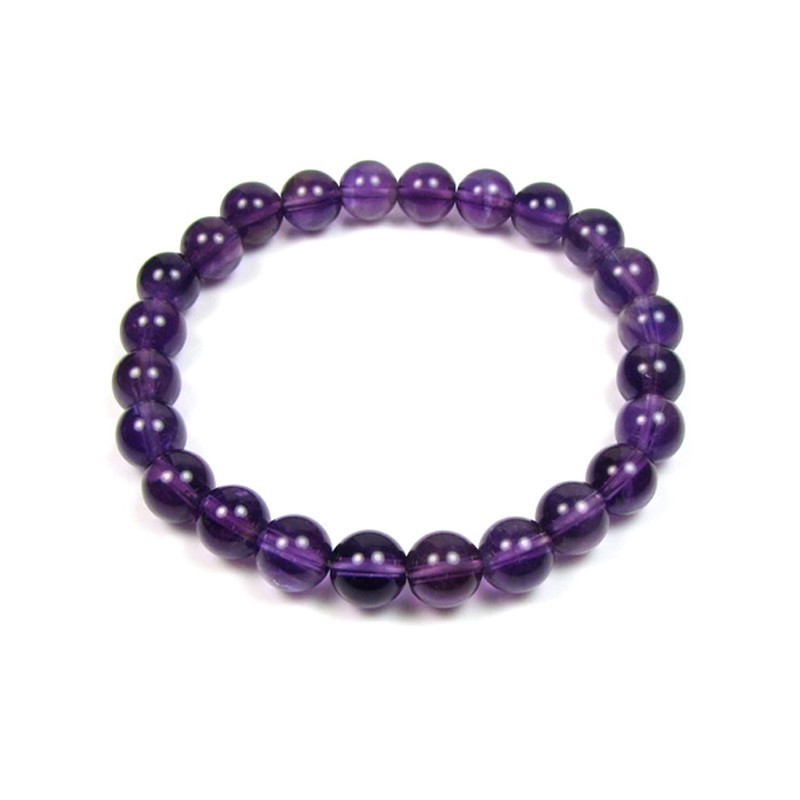 Bracelet Femme Stretch en Perles d'Améthyste Violet