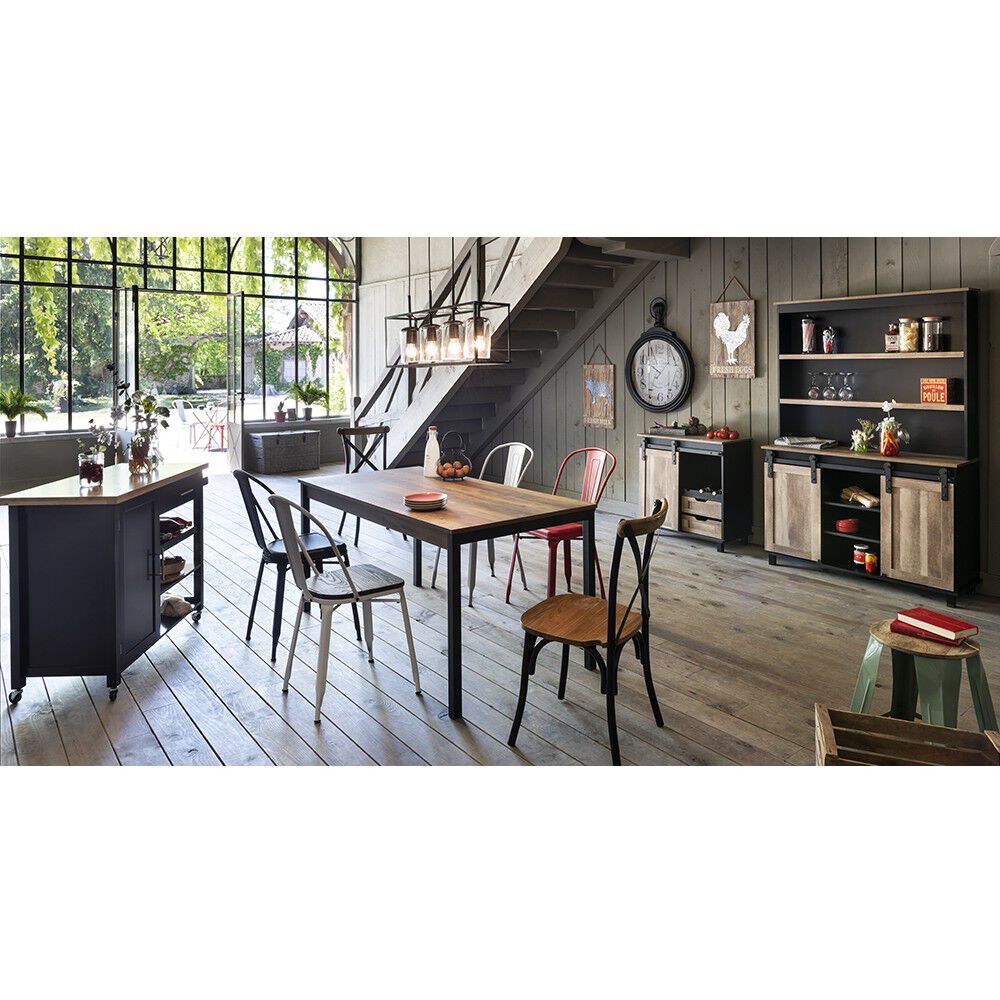 Pouf Nesh vert olive et bois clair