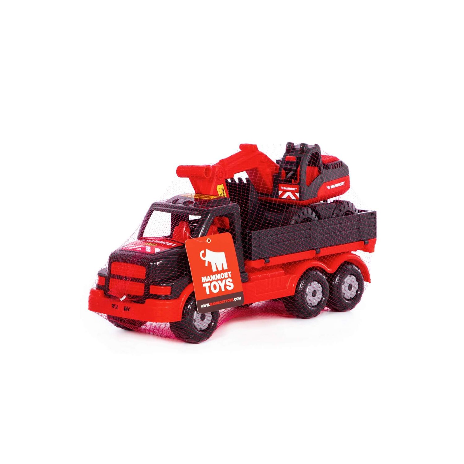 Polesie Spielzeug LKW Schwertransport Bagger 95923 Radlader 2er Set ab 1 Jahr rot