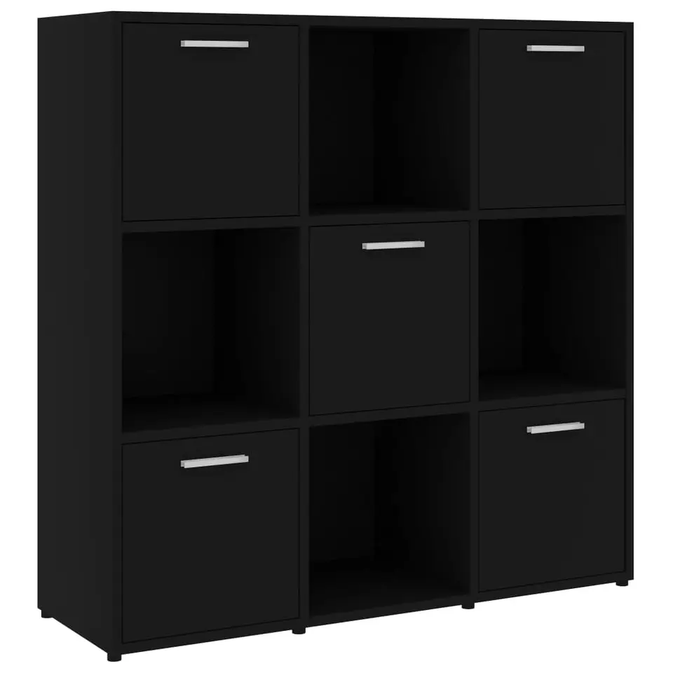 vidaXL - Boekenkast - Zwart - Bewerkt hout