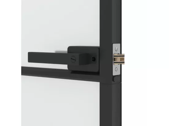 Porte intérieure mince noir verre trempé aluminium
