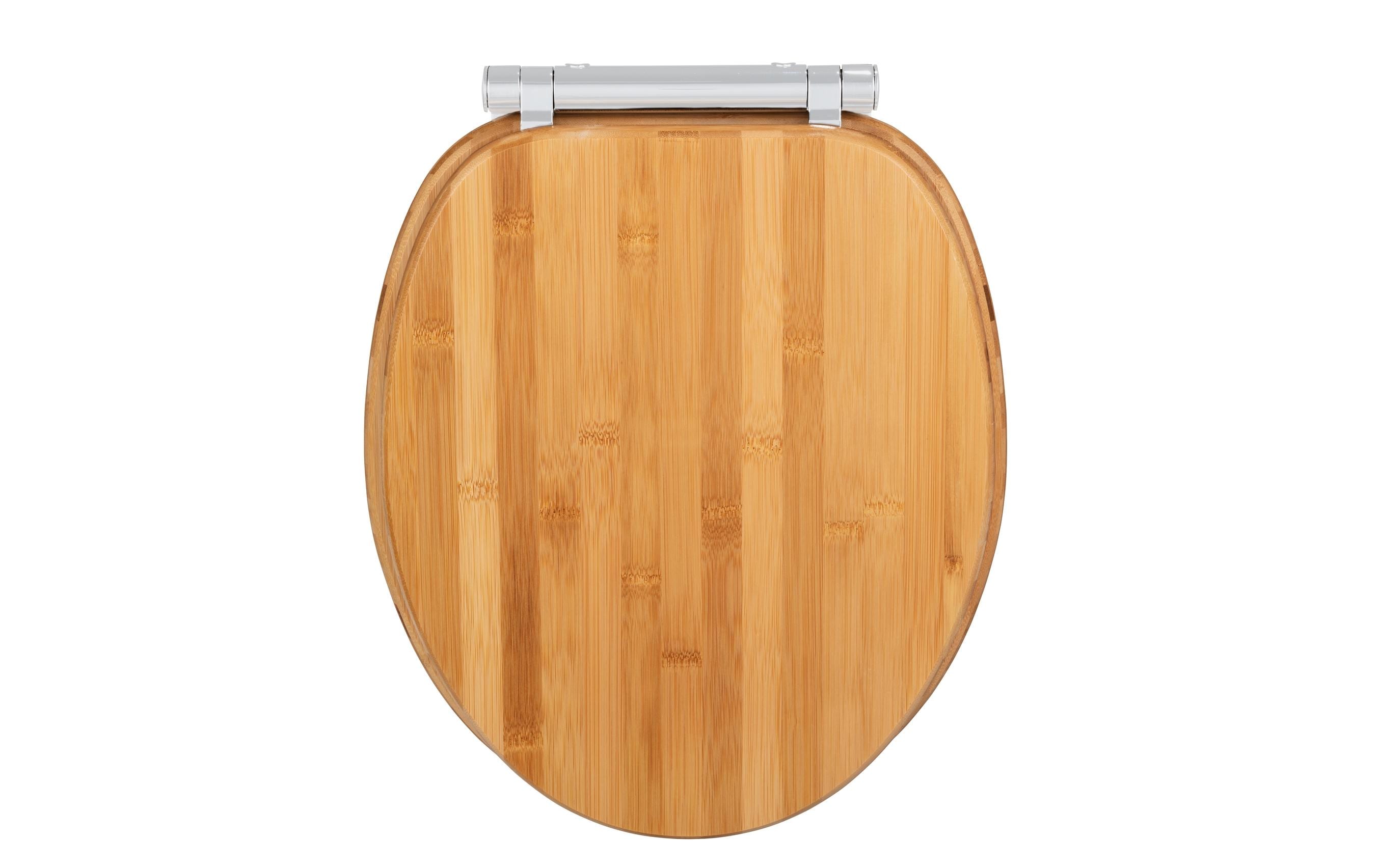 Toilettensitz Bambusa mit Fix-Clip, HellbraunWC-Sitz in Holzoptik