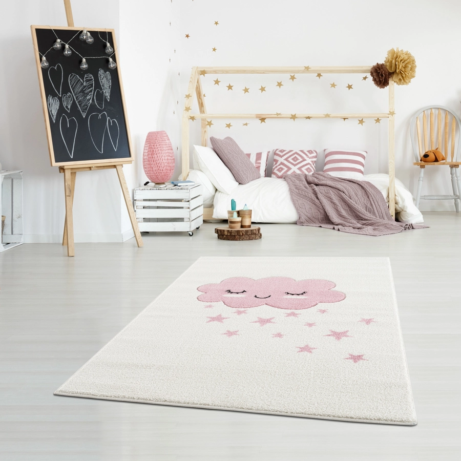 LIVONE Kinderteppich Kids love Rugs WOLKE cremerosa