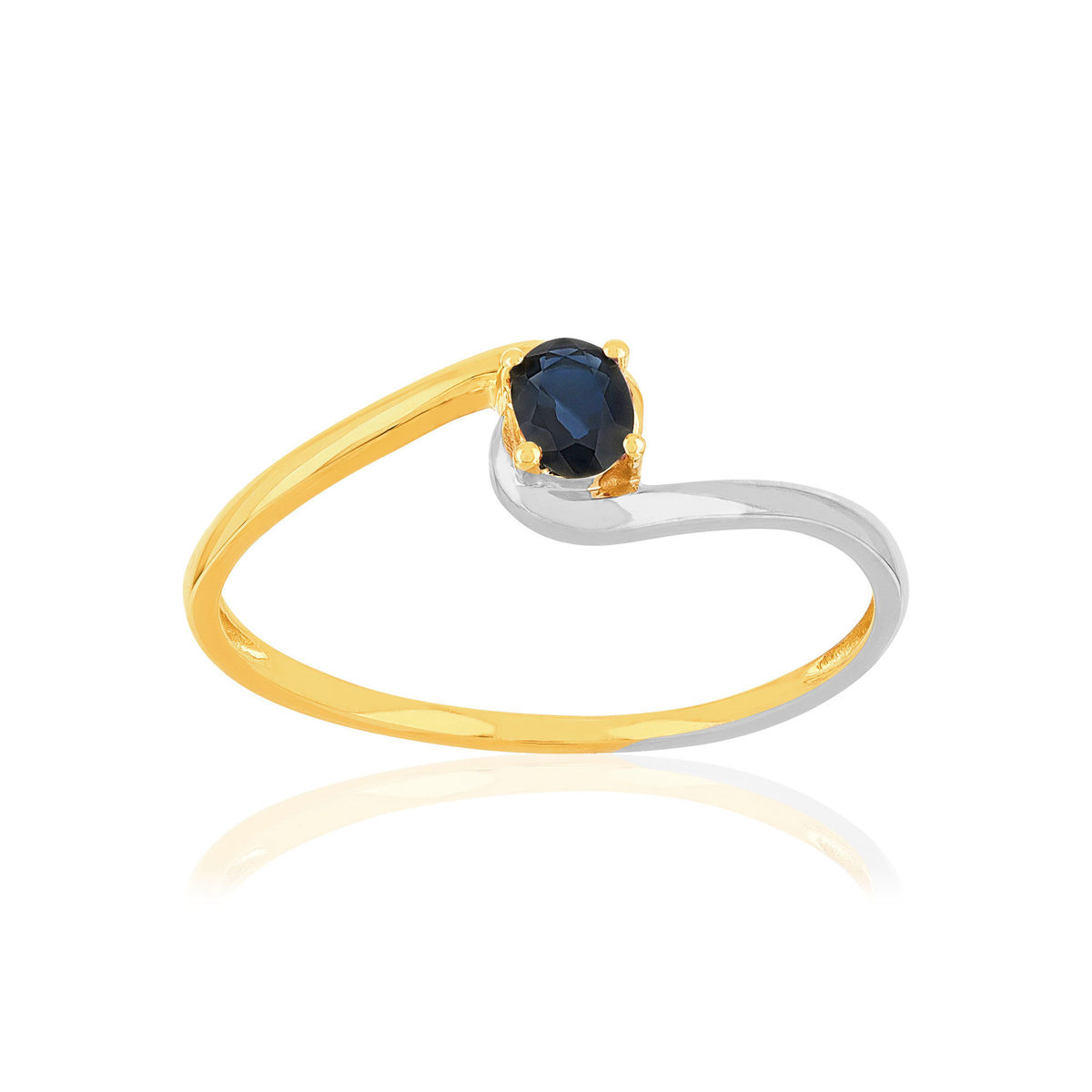 Bague 2 ors 375 saphir