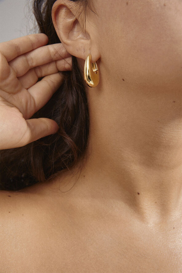 Pilgrim AUTUMN chunky retro hoop earrings gold-plated Guld