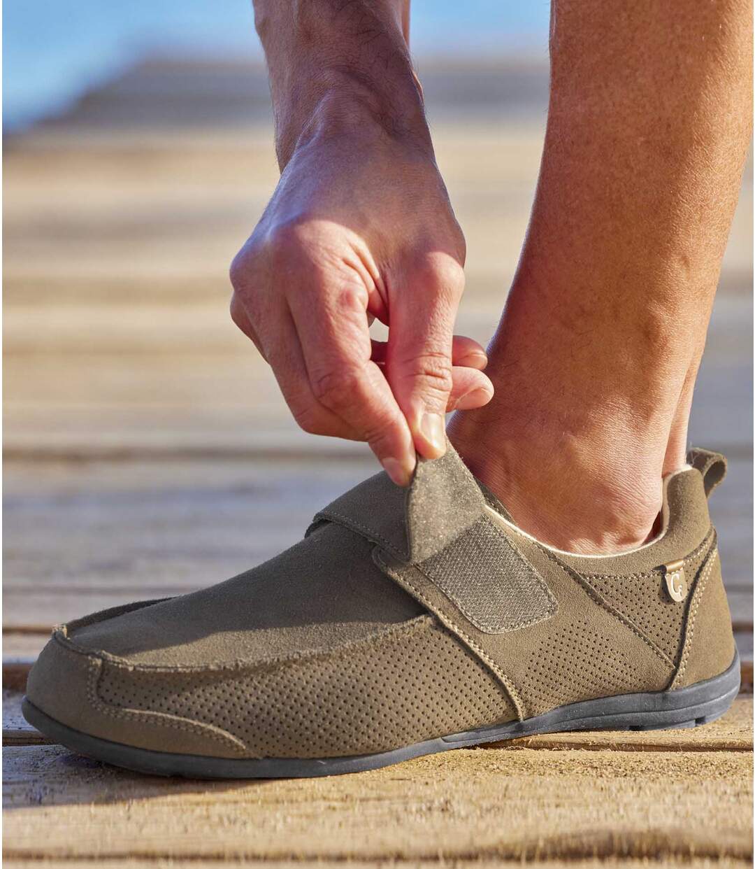 Mocassins Scratchés en Croûte de Cuir La Confortai