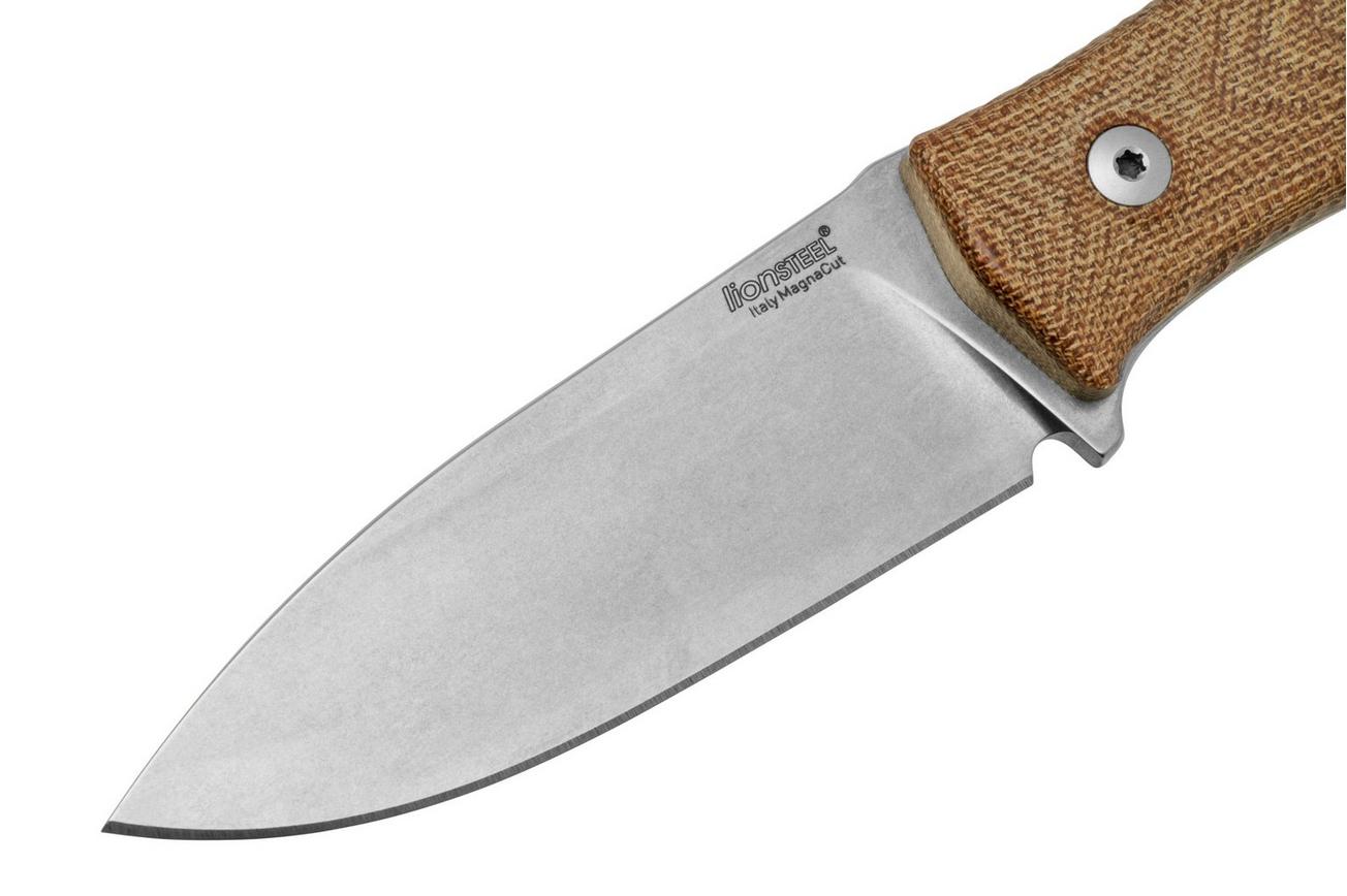 LionSteel M4 Natural Micarta MagnaCut M4-MC-CVN, Knivesandtools Exclusive, vaststaand mes