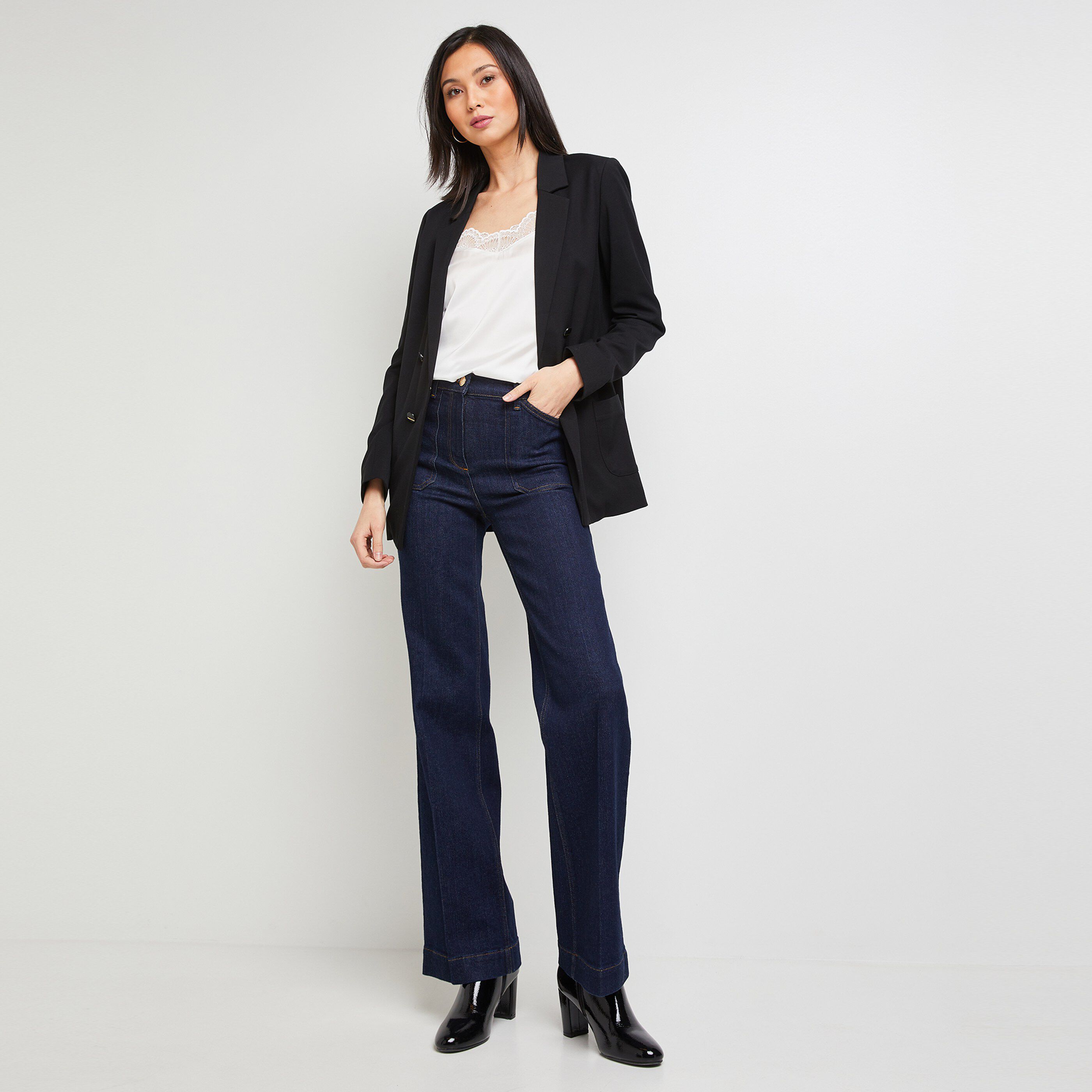 Débardeur satiné à bretelles femme - ECRU
