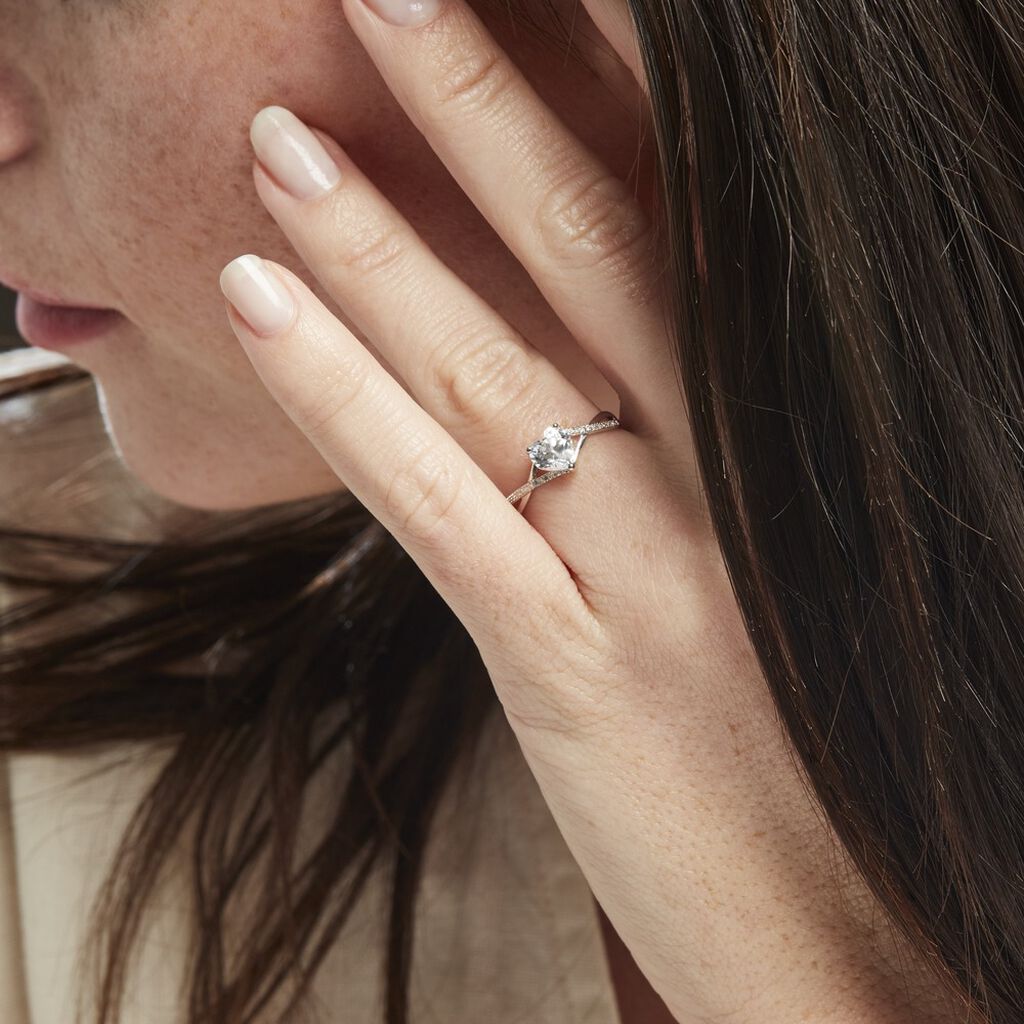 Bague Or Blanc Clothilde Oxyde De Zirconium