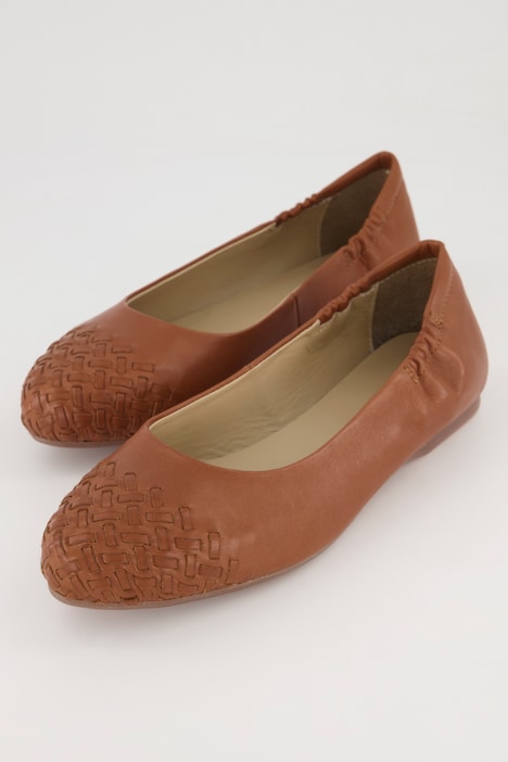 Leder-Ballerinas, Webspitze, Weite H