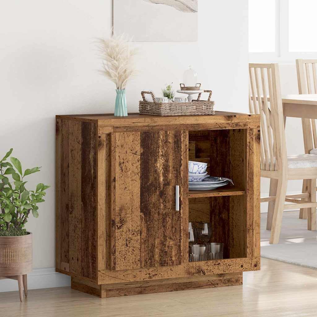 Sideboard Altholz, 80x40x75 cm, Holzwerkstoff, Kommode für Wohnzimmer, Flurschrank mit Stauraum, robuste Aufbewahrung